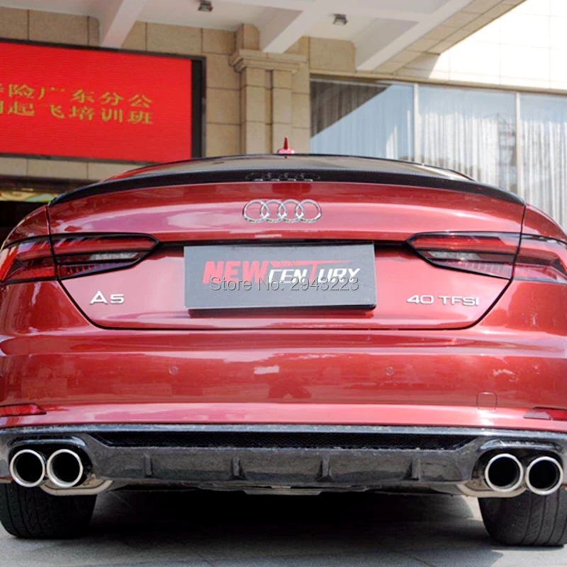 

Car Acessories Carbon Fiber Rear Roof Spoiler Wing Tail Trunk Boot Lip Wing For Audi A5 4Doors Sedan 2017 2018 2019