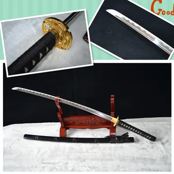 

HIGH QUALITY HANDMADE Japanese samurai sword katana 1060 carbon steel full tang can cut bamboo tree gold dragon tsuba