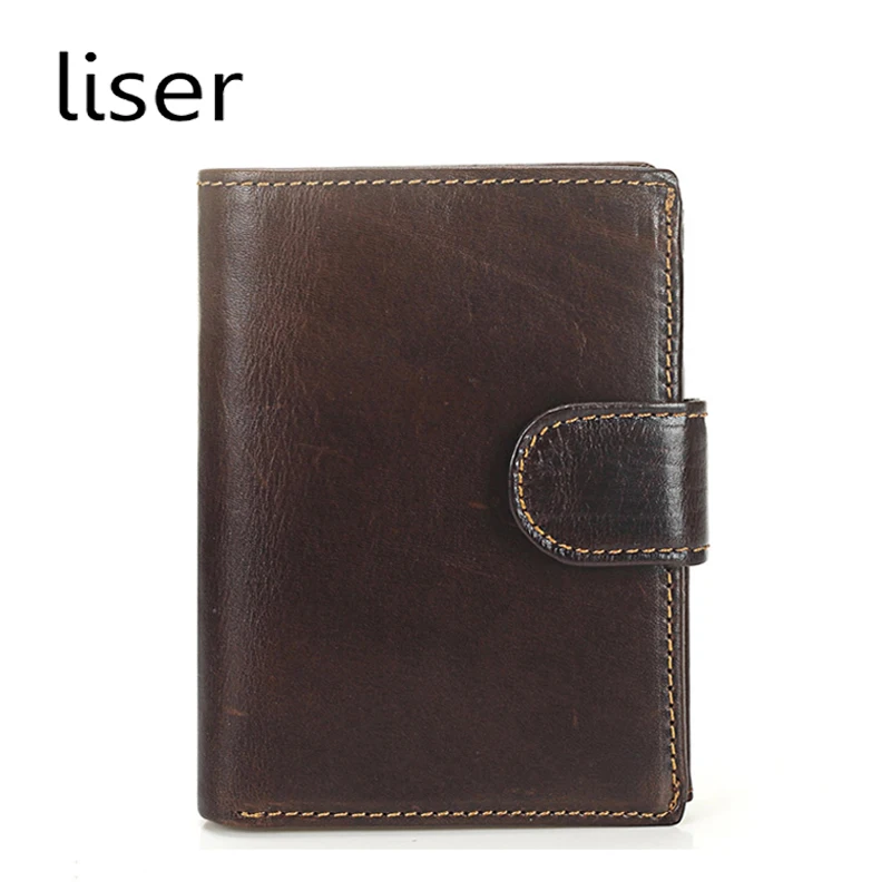 

Men's Genuine Leather Money Wallets Short Design Man Triple Folded Wallet with Coin Pocket High Quality Perfect Card Organizer
