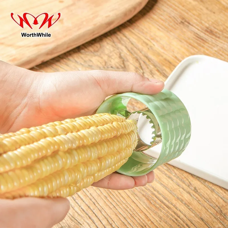 Útil práctico separador de maíz grano separador de acero inoxidable removedor de mazorca cortador cocina herramientas de cocina al aire libre Camping barbacoa