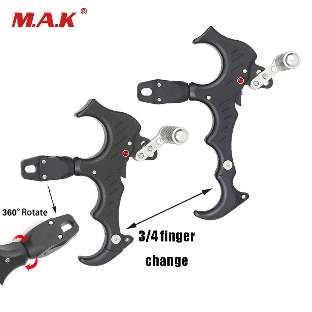 360 Degree Rotate Clamp Compound Bow Release Aids 3 Fingers / 4 Fingers Automatic Close Fit Both