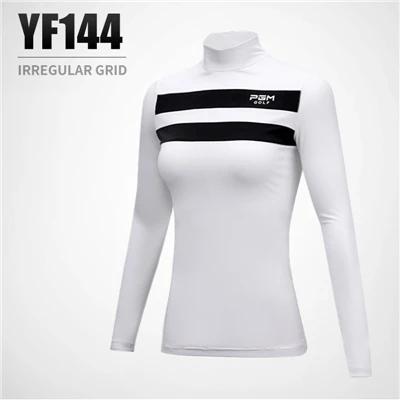Pgm, женская футболка для гольфа, полосатая, тонкая, одежда для гольфа, женская, солнцезащитная, с длинным рукавом, тренировочные рубашки, для отдыха, комфортные рубашки S-XL, D0490 - Цвет: Белый