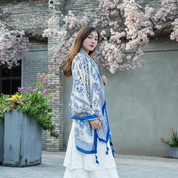 

2019 New Fashion Womens Ladies Medium Long Chiffon Stole Scrawl Flower Printed Soft Scarf ponchos and capes