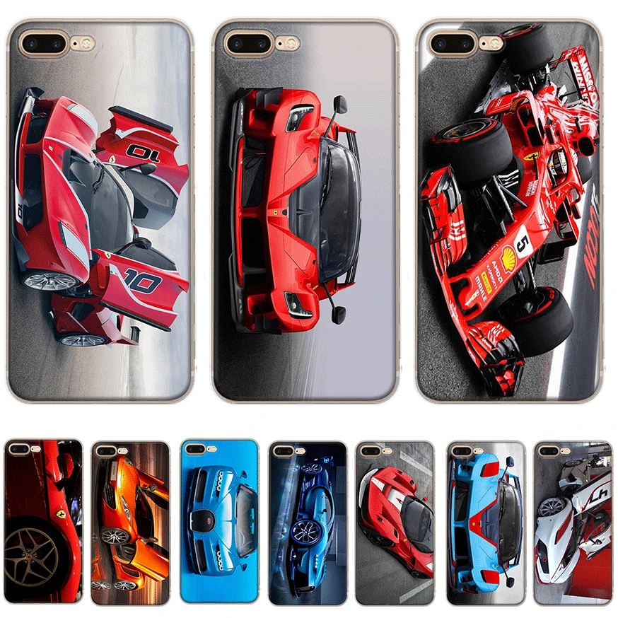 

Desxz Ferrari Car Case For iPhone 7 8 6 6s Plus X XR XS Max 5 5S SE Protection Cover Bag