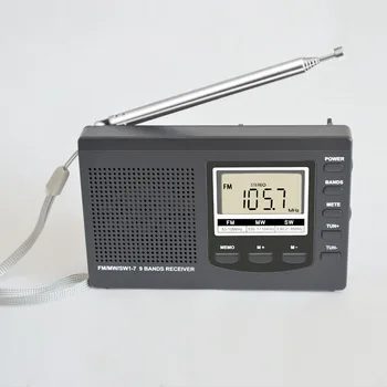 

Portable Mini Radio FM / MW / SW With Digital Clock FM Radio Receiver Clock Radio