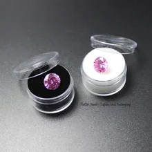 Высокое качество Gem дисплей коробка круглый пластиковый Алмазный Корпус каменный ящик с черно-белой прокладкой 20 шт./партия