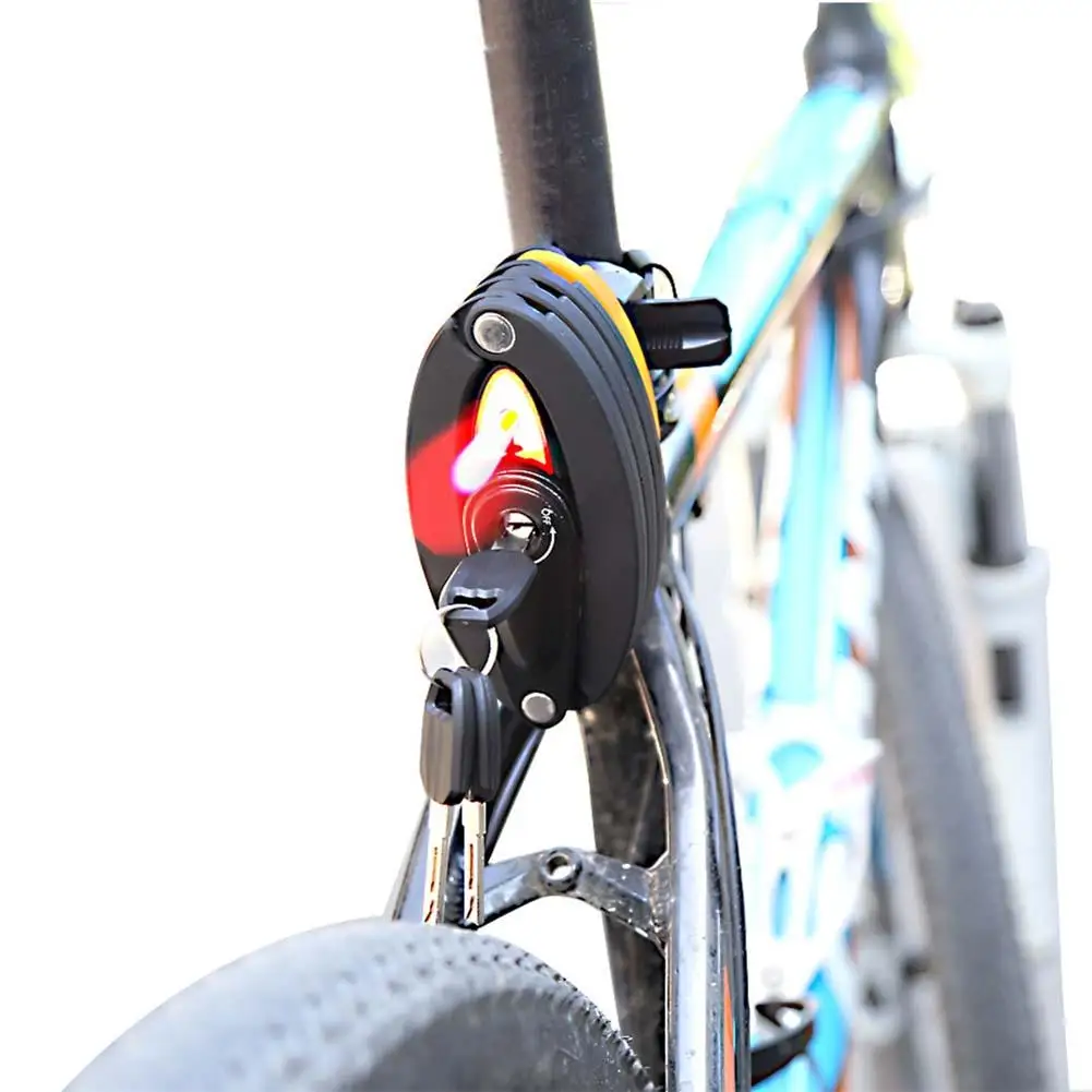 Горная дорога складной велосипед сиденье пост складной блокировочный трос замок цепи с задний фонарь или рефлекторная палочка