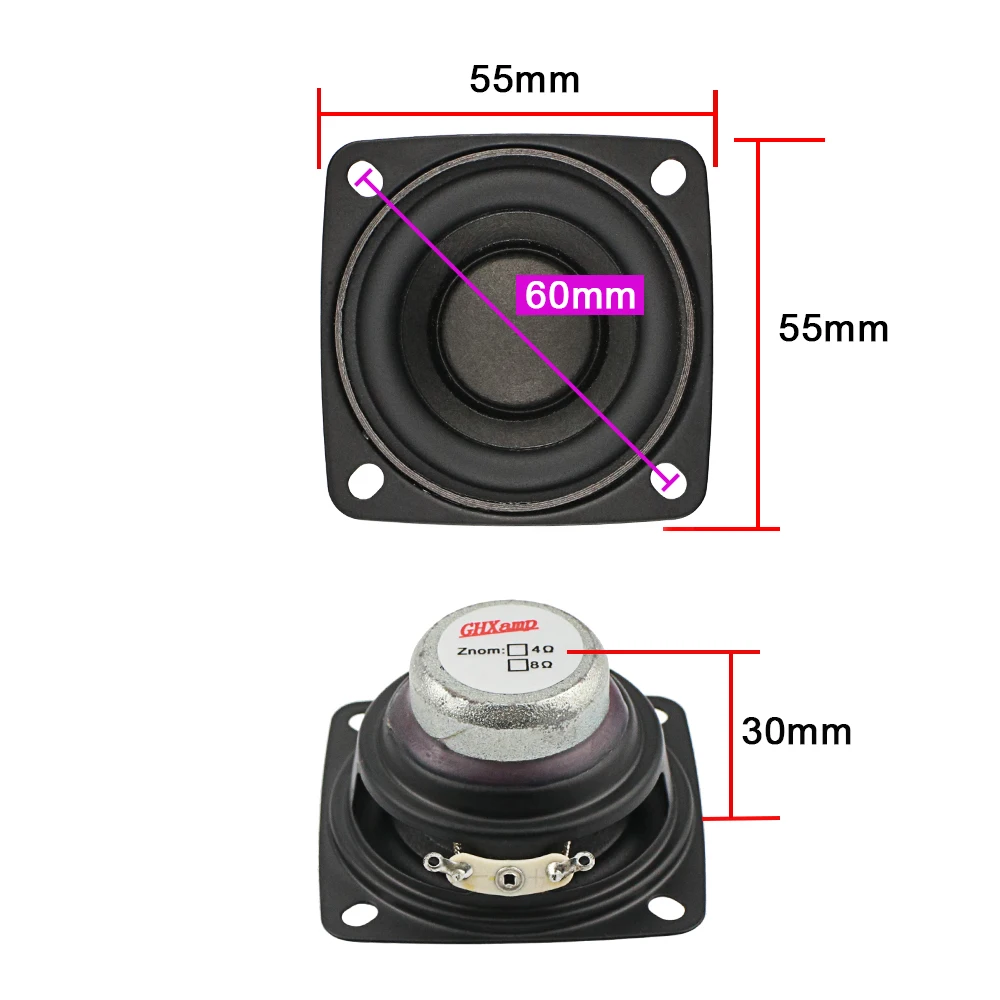 2 inch 55mm Full Range Bluetooth Speaker 4OHM 10W Neodymium Bass Mid Portable Speakers Rubber DIY 2PCS 2 inch 55mm Full Range Bluetooth Speaker 4OHM 10W Neodymium Bass Mid Portable Speakers Rubber DIY 2PCS