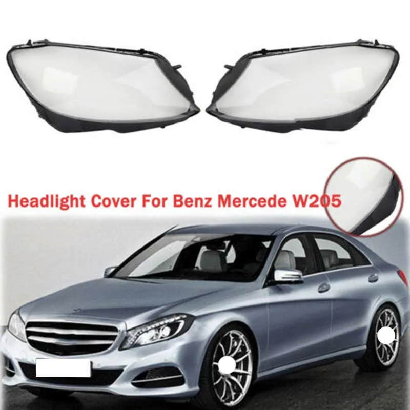 1Pair Car Clear Headlight head light lamp Lens Cover head light lamp Cover For Mercedes Benz W205 C180 C200 C260L C280 C300 20