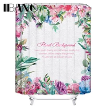 Floral Shower Curtain Flowers Customized Shower Curtain Waterproof Polyester Fabric Shower Curtain For Bathroom With 12 Hooks peacock feather fabric shower curtain with hooks
