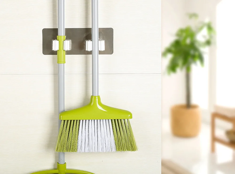 Wall Mounted Mop Holder Brush Broom Hanger Storage Rack ...