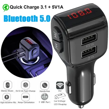 

1PCS V5.0 Bluetooth Car Kit MP3 Player FM Transmitter Wireless Radio Adapter USB Charger A2DP, HSP, HFP 87.5-108Mhz Car Charger