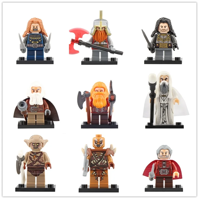 

20Pcs/Lot Legoed Lord of the Rings Building Blocks Fili Ironfoot Dain Goblin Dori Action Minifigured Model Children Toys CP8183