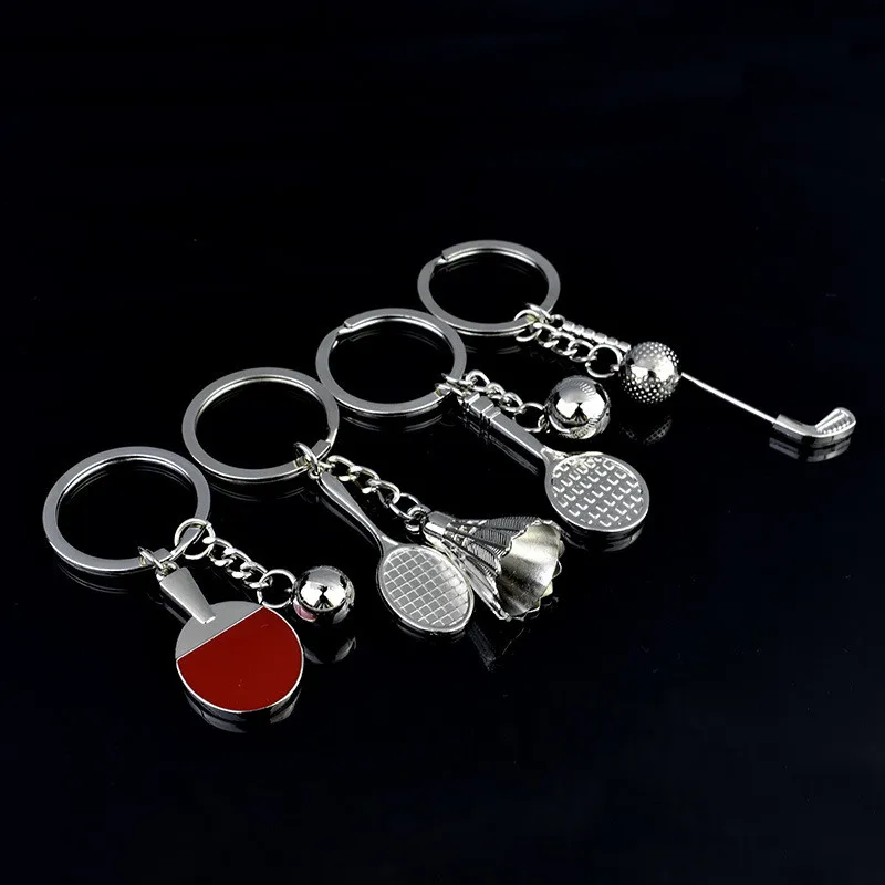 

Keychain Sport tennis badminton Table tennis golf ball Keyring Metal Car Key chain For ford focus 2 mondeo mk4 For renault clio
