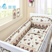 Промо-акция! 6/7 шт с принтом «Медведь» Для малышей хлопок постельное белье Комплект для детской кроватки хлопок постельного белья для детей, 1 предмет, пододеяльник, 120*60/120*70 см