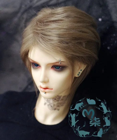 Bjd кукла парик 1/12 1/8 1/6 1/4 1/3 мех, цвет черный - Цвет: Серебристый