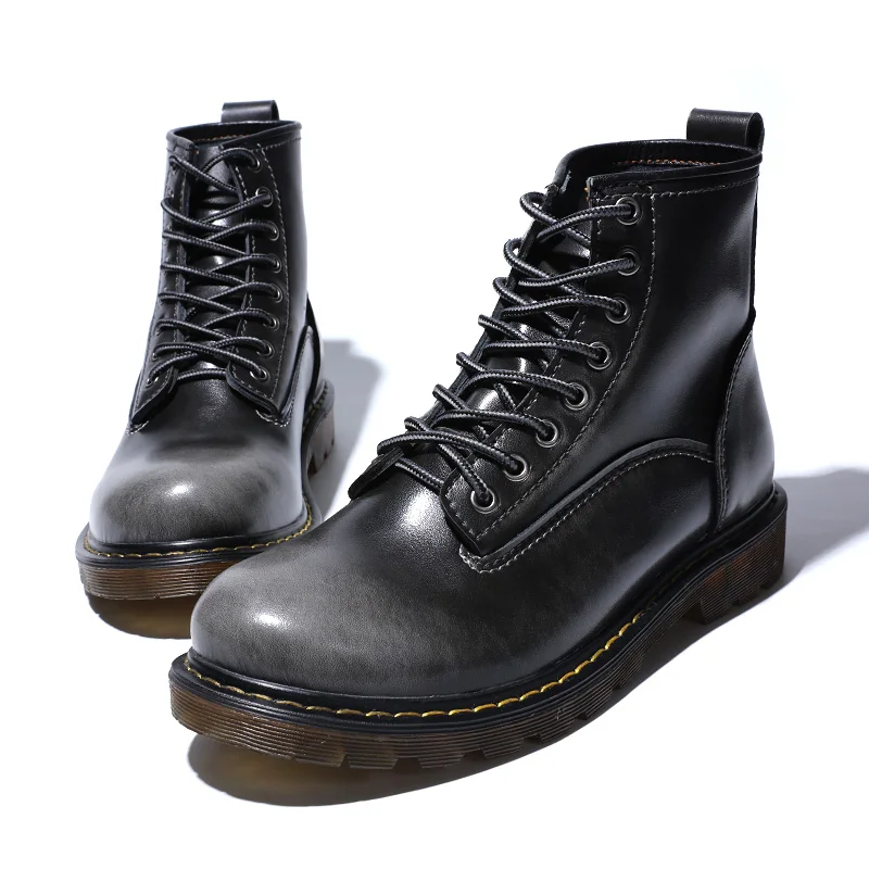 

Martin Boots Men Ankle Boots Winter Sneakers Real Cow Leather Outdoor Hiking Non-slip Waterproof Working Shoes