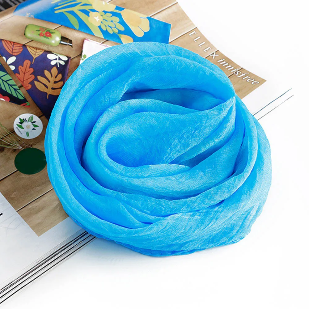 sky blue Однотонный женский шарф, искусственный шелк, квадратный шейный платок, шарфы для мужчин, бандана, хип-хоп платок, кольца для женщин, Bufanda Mujer, для мальчиков и девочек, подарок - Цвет: sky blue