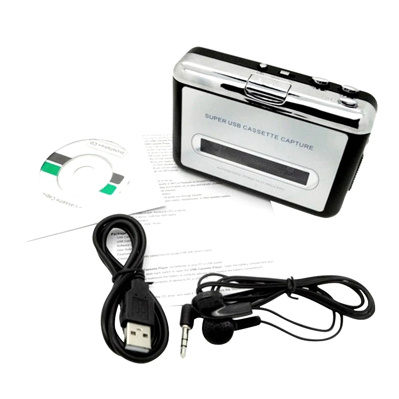 Larryjoe New USB cassette capture Player,Tape to PC, Super Portable USB Cassette-to-MP3 Converter Capture with Retail Package