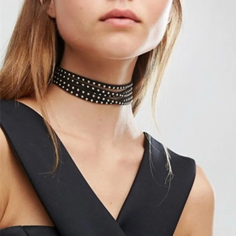 Velvet Choker Gothic Black Rope Choker Punk Necklace Indian Jewelry