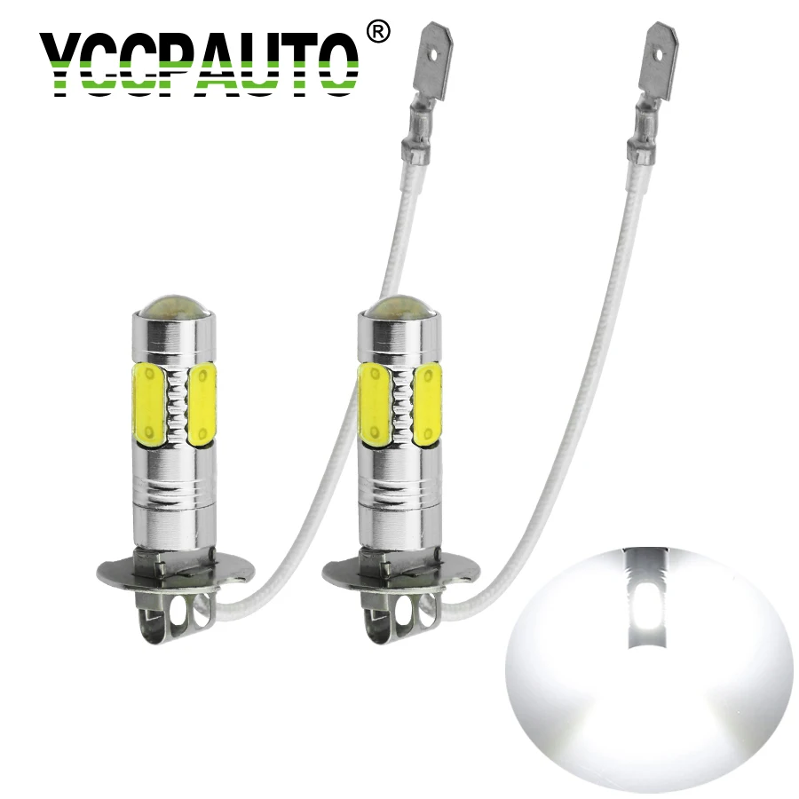 

Gfoloza 2Pcs H3 LED Fog Light Bulbs 7.5W 5COB Car Auto LED Daytime running light DRL with lens White Amber Ice blue Car styling
