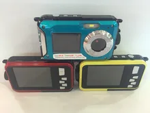 Free Shipping 5MP COMS 2.7inch Screen Digital Camera Waterproof Max 24MP Double Screen 1.8 inch16x Digital Zoom Camcorder
