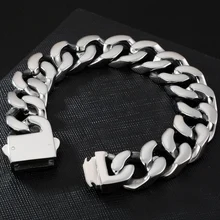Мода звено цепи Нержавеющая сталь браслет Для мужчин ювелирные изделия 13/18 мм Для мужчин s ювелирные изделия для друзей Браслеты подарки на день рождения для него
