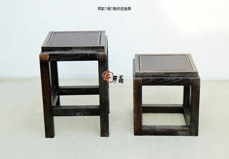 Деревянный двойной табурет из пауловнии, ротанговый стул для макияжа, антикварный табурет Jiangsu, Zhejiang и посылка