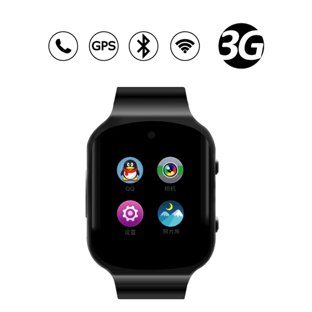 Android Phone Watch Quad Core Smart Watch Wristwatches With 512MB 4GB Heart Rate Monitor 3G GPS