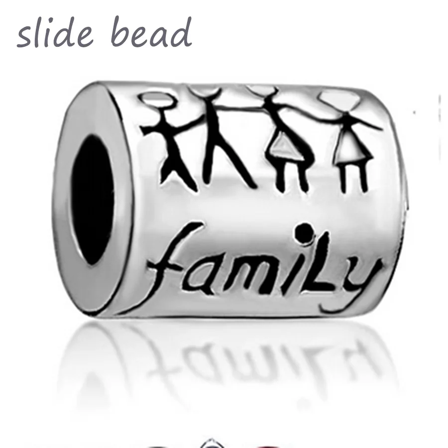 

Slide beads family charm Fit Pandora charm bracelet Christmas gifts beads for jewelry making