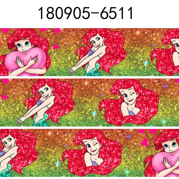10 ярдов-разные размеры-лента с принцессами мультяшная набивная лента - Цвет: 180905  6511
