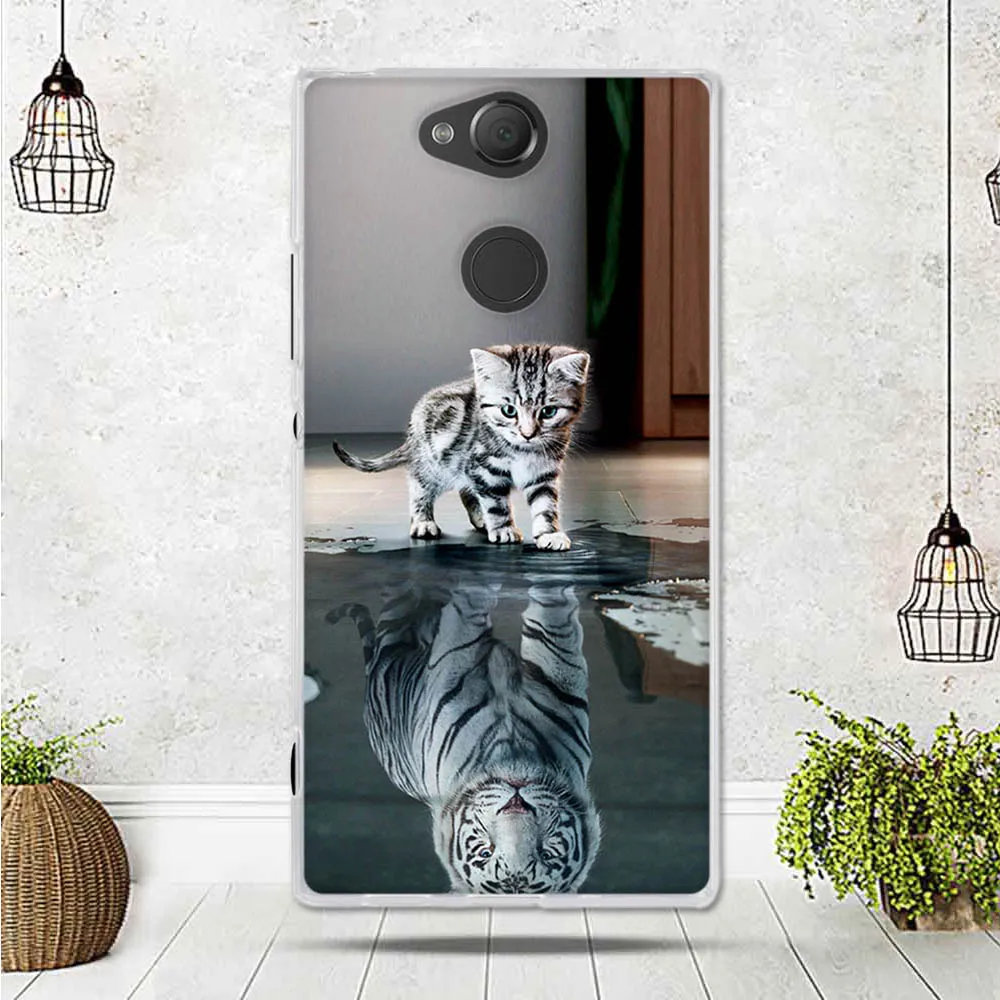 Para Sony Xperia XA2 Funda Dual Soft TPU silicona Funda para Sony Xperia XA2 Ultra cubierta del teléfono caso Animal para Sony XA2 Capa
