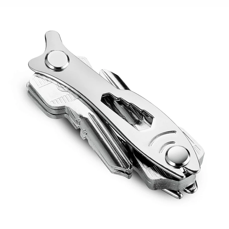 Роскошный умный держатель для ключей, многофункциональный металлический брелок для автомобиля, карманный инструмент, металлический держатель, компактный органайзер для ключей