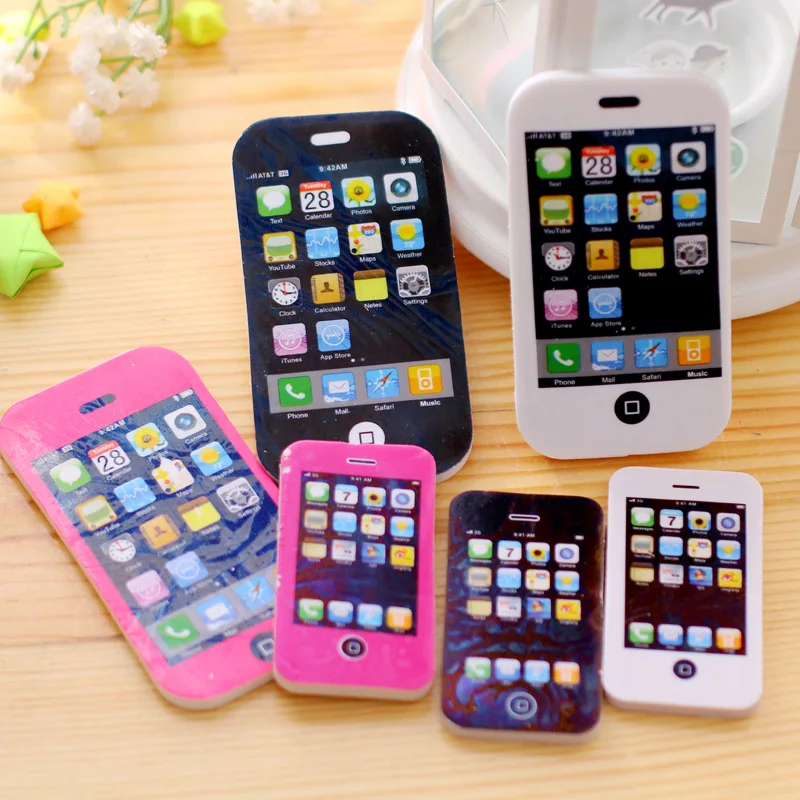 

Lot Novelty Mobile Phone Rubber Eraser Creative Stationery School Supplies Kawaii Papelaria Gifts For Children 2pc