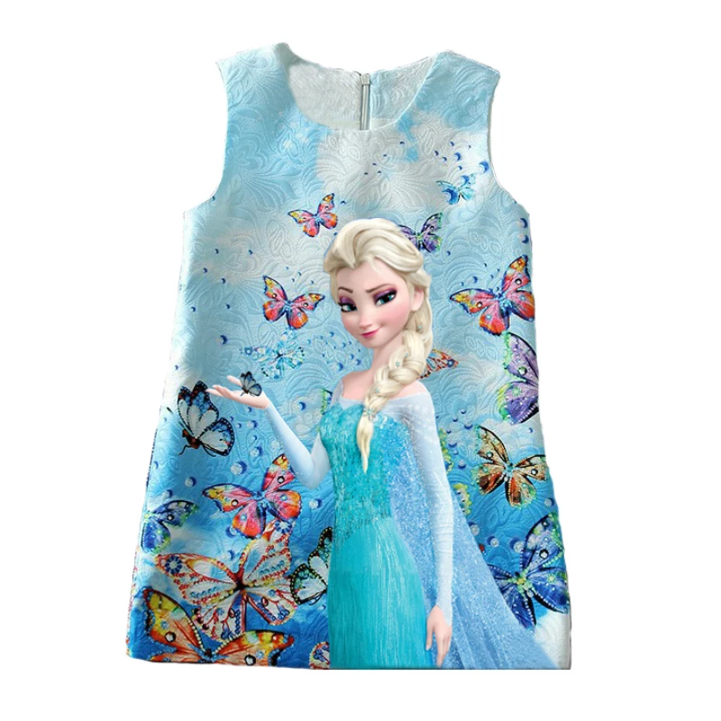 

Princess Anna Elsa Dress Summer Baby Girl Dress Butterfly Print Party Dress Kids Elza Costume Kids Clothes Snow Queen Vestidos