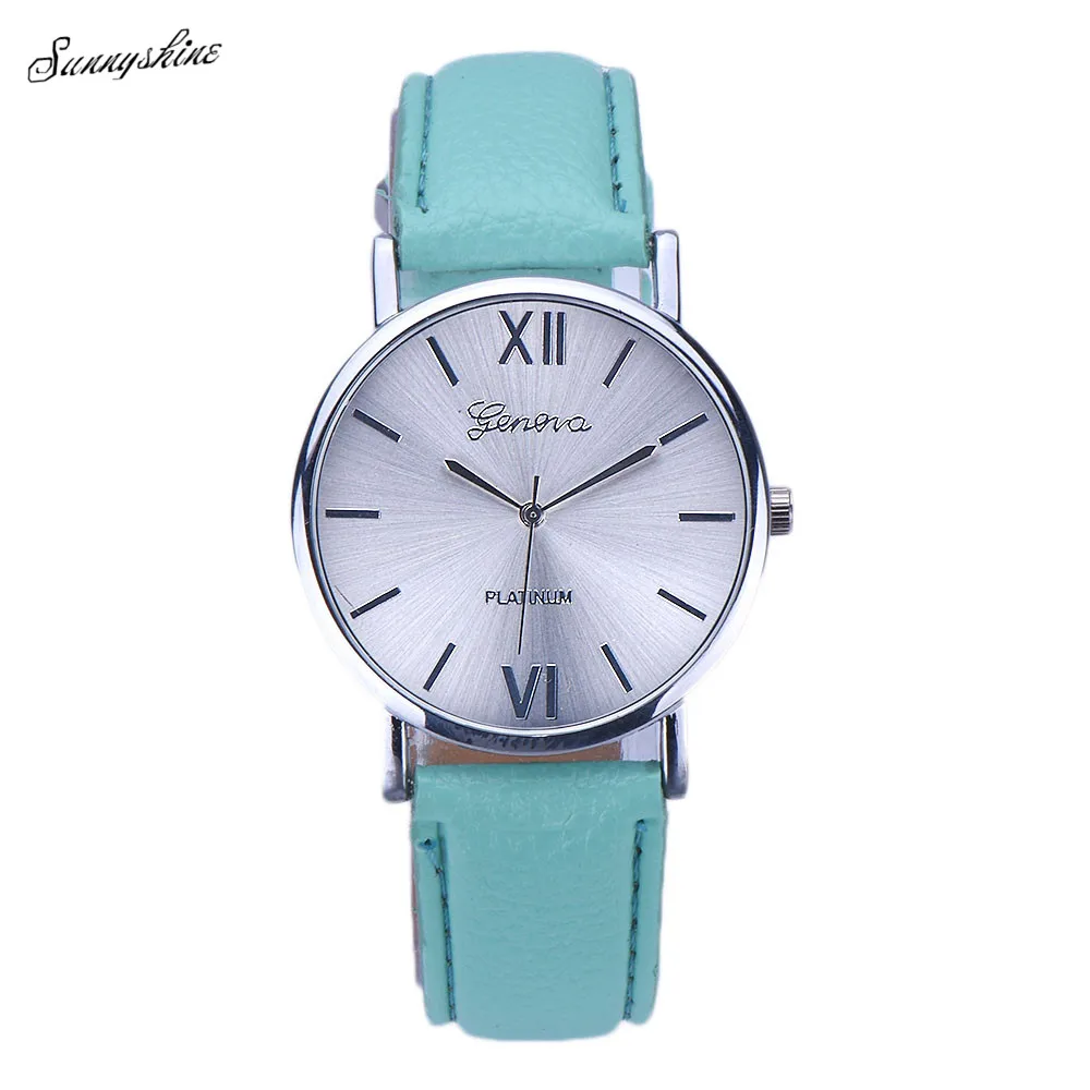 Lowest price Women Watches Faux Leather Band Analog Quartz Wrist Watch