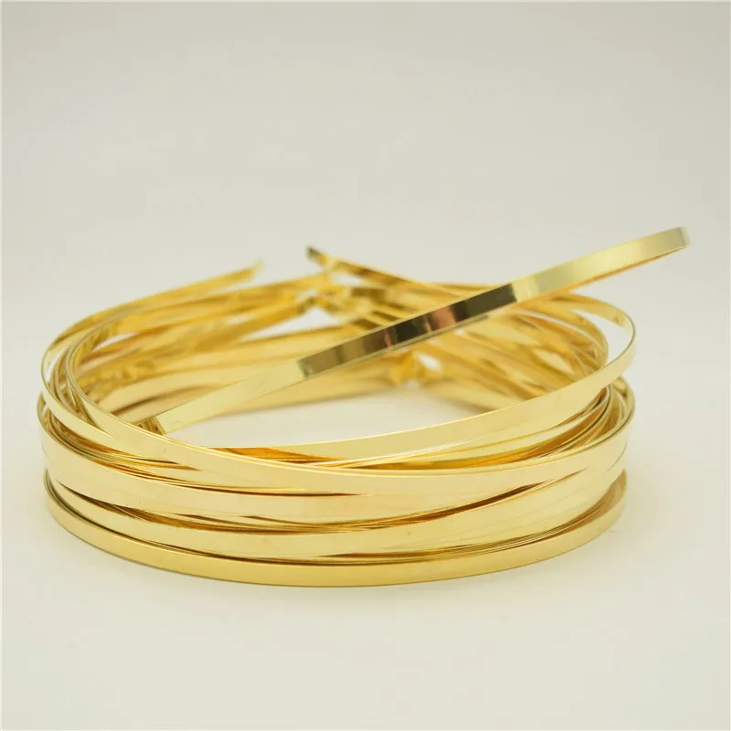25pcs34567mmAliceBandsmetalheadbandGoldColorPlainLady