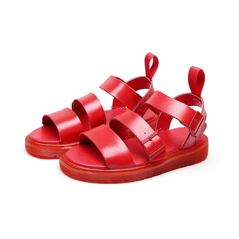 Женские сандалии; женские кожаные сандалии; женская и Мужская Летняя обувь; обувь унисекс; большие размеры - Цвет: sandals Red