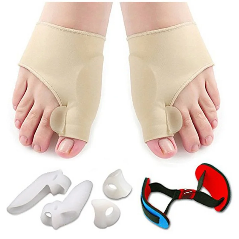 7 Pcs Orthopedic Bunion Correction Pedicure Socks Silicone Hallux Valgus Corrector Braces Toes Separator Feet Care Tool