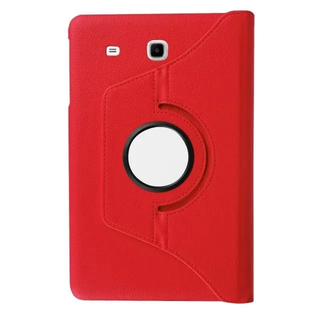 Умный чехол с поворотом на 360 градусов для samsung Galaxy Tab E 9,6 T560 T561, чехол из искусственной кожи с откидной подставкой, чехол для планшета - Цвет: Red