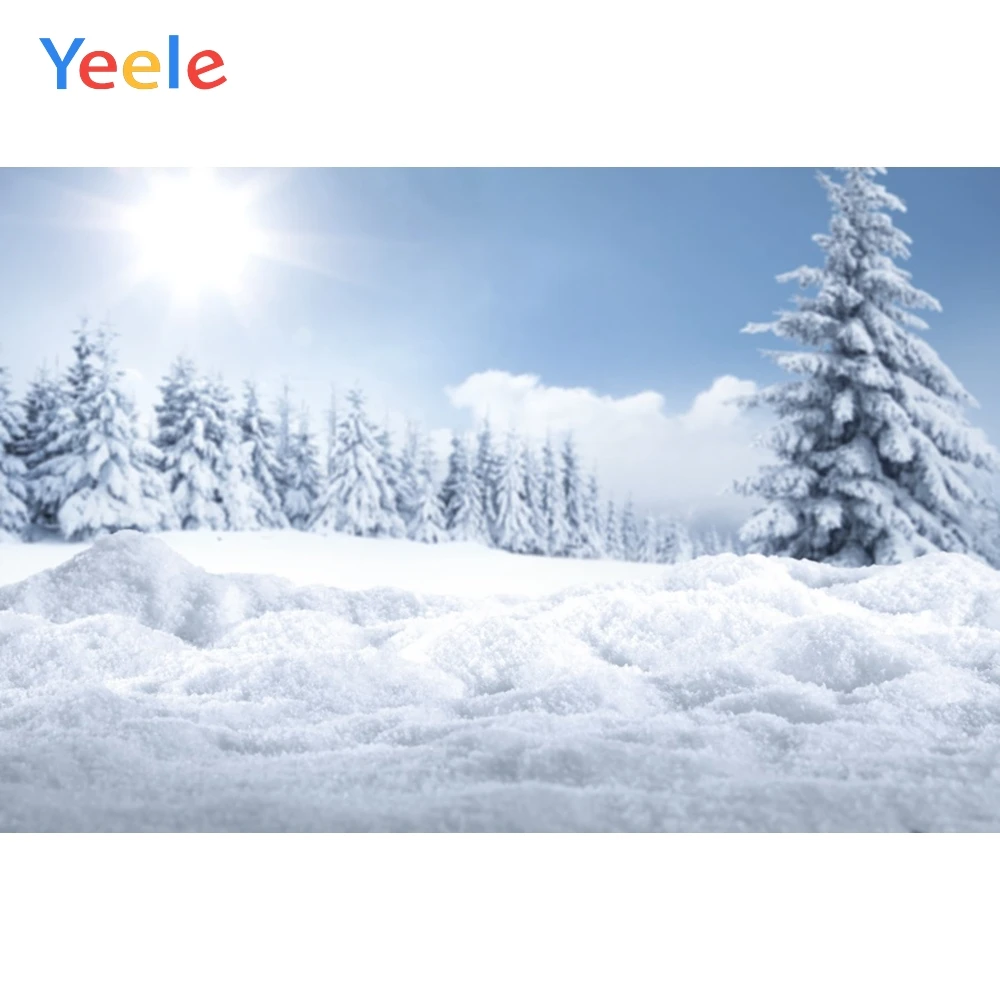 

Yeele Winter Scenery Tree Sun Snow Cloud Room Decor Photography Backdrops Personalized Photographic Backgrounds For Photo Studio