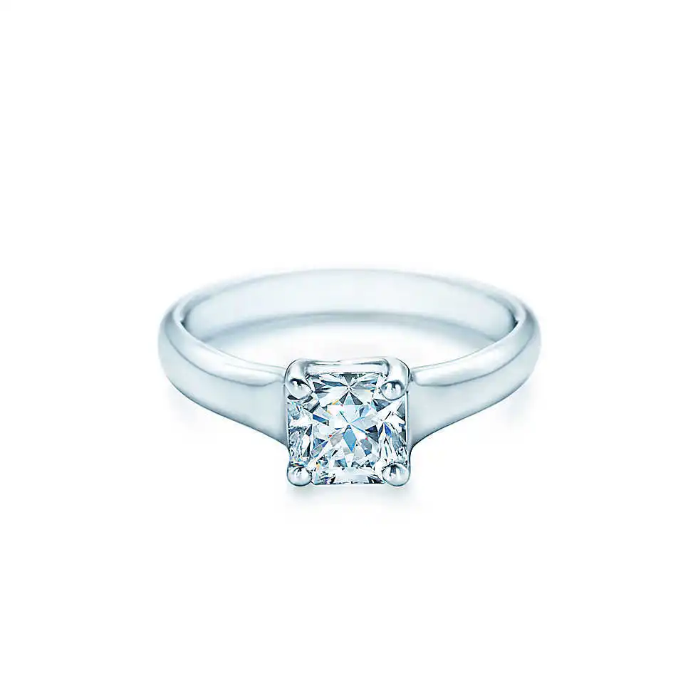 Top Brand Style 1 CT Princess Cut Female Engagement Ring Real 14k White Gold Wedding Anniversary Jewelry for Women | Украшения и