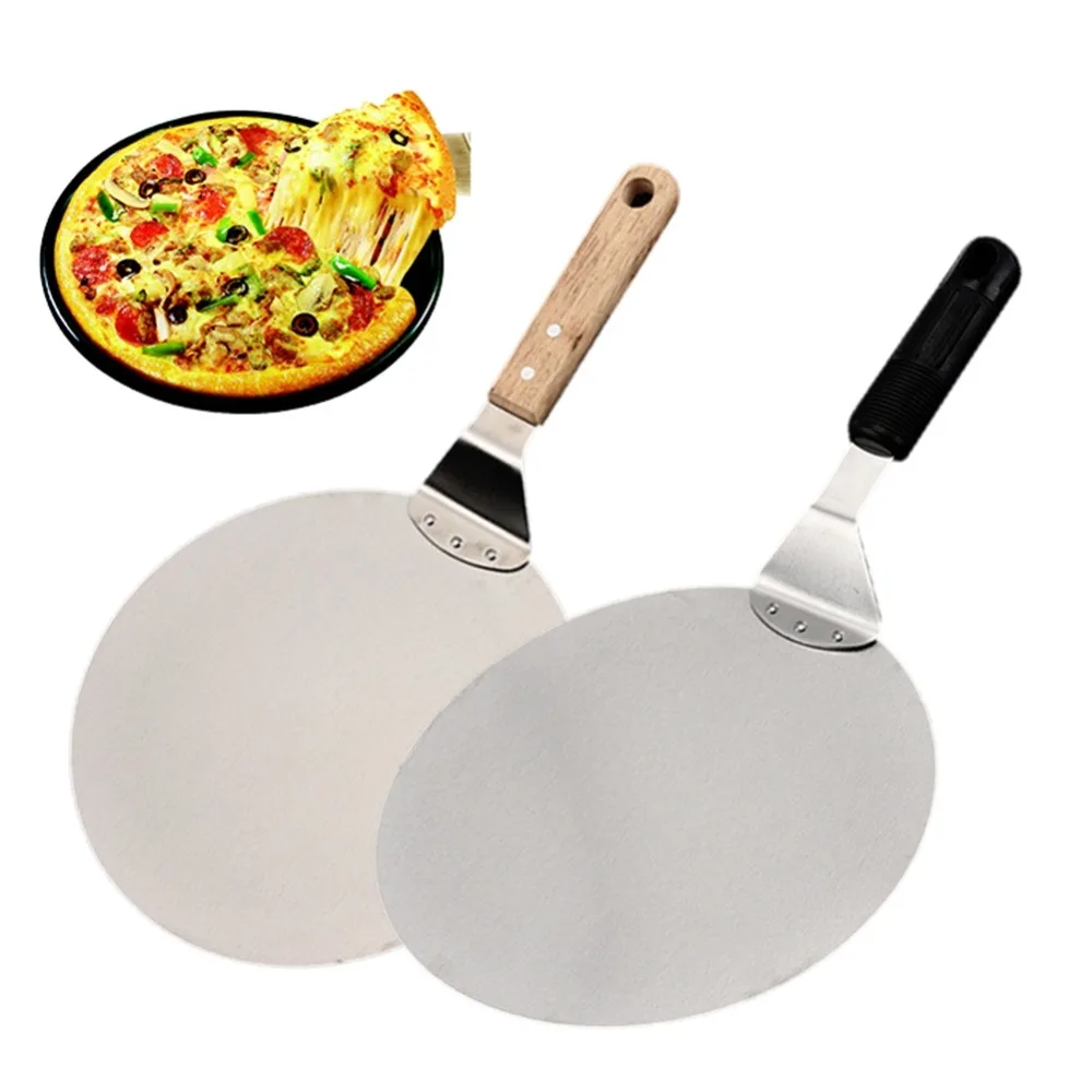kitchen Tools Stainless Steel Pizza Peel Shovel with Wooden Handle Cake Shovel Baking Tools Cheese Pizza Shovels Keukenhulpjes (2)