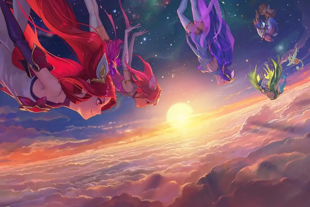 

League Of Legends girls Janna Lux Lulu Jinx PMD876 custom fabric poster wall decor room decor home decoration (frame available)