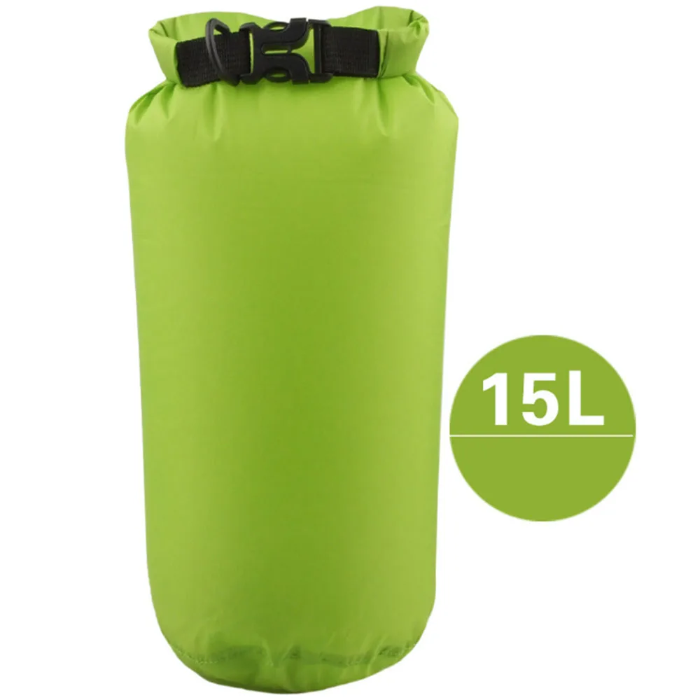 Anxi Дрифт резиновый водонепроницаемый мешок открытый портативный водонепроницаемый мешок внутренний пузырь компрессионный мешок 15л плавательный мешок сжатой воды - Цвет: Светло-зеленый