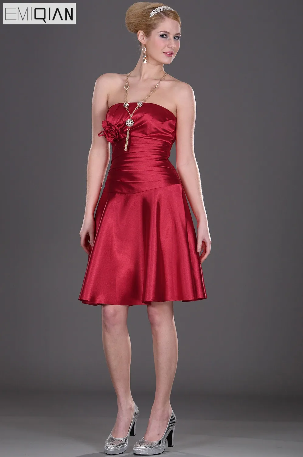 burgundy satin bridesmaid dresses
