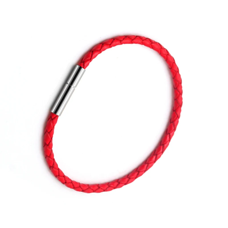 Korean Red Bracelets for Women PU Leather Rope Red Thread Braid Couple Bracelet Jewelry Black Men Male Female Accessories Charms