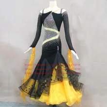 С длинным рукавом женское современное Вальс Танго гладкое бальное платье для танцев стандартное бальное платье с длинным рукавом Одежда для бальных танцев