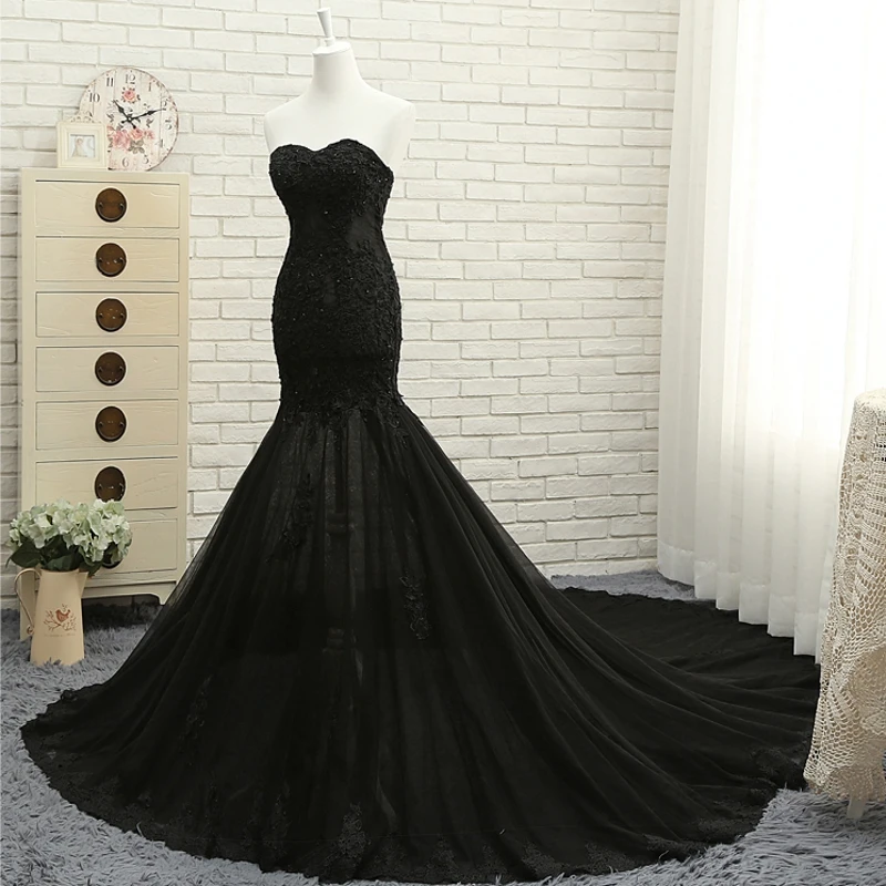 cute black wedding dresses