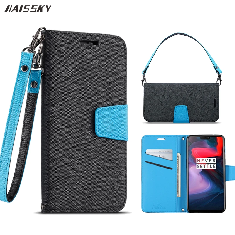 

Oneplus 6 Case Cover One plus 5 5T Luxury Cross Leather Wallet Case Card Magnetic Business Flip Cover Oneplus 5 T Phone Cases